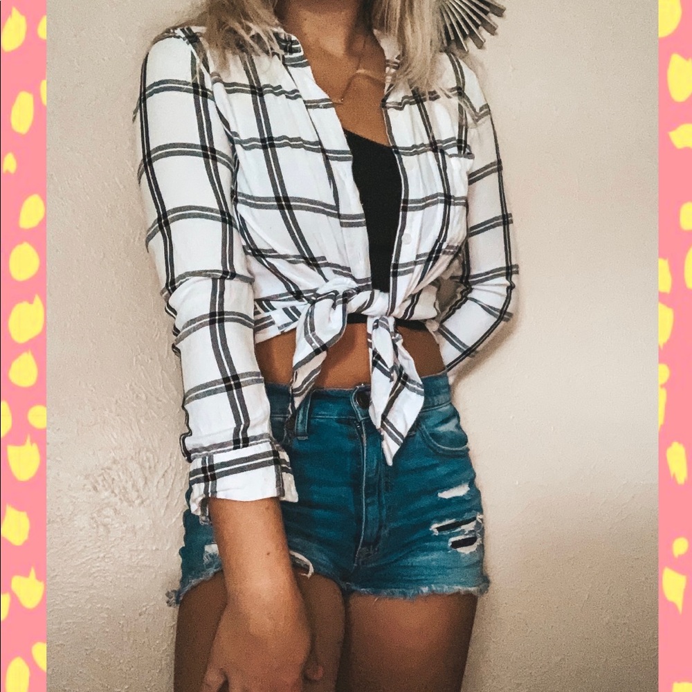 White Plaid Shirt